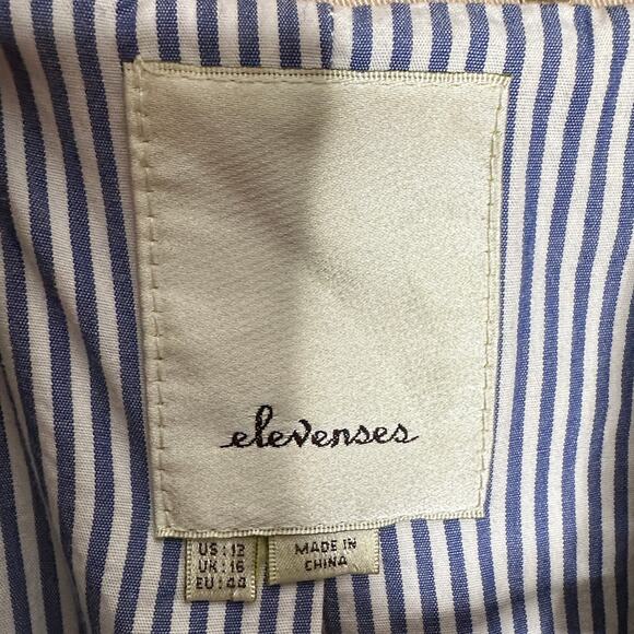 ANTHROPOLOGIE x ELEVENSES Pansy Corset Trench Coat Tan Khaki RARE Sz 12 - Picture 5 of 6